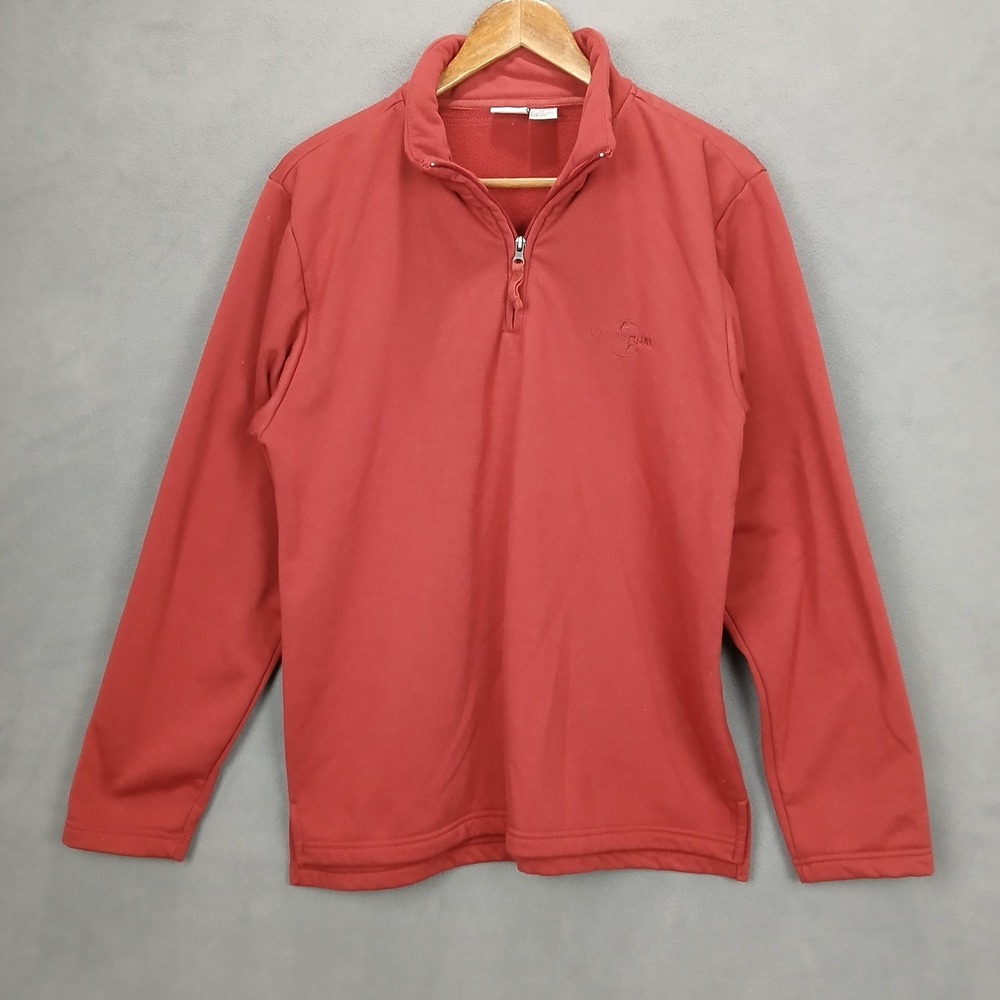 Universal Studios Sweatshirt Mens Large Red Fleece Lined Mock Neck Quarter‎ Zip